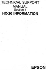 EPSON HX-20 Technical Support Manual